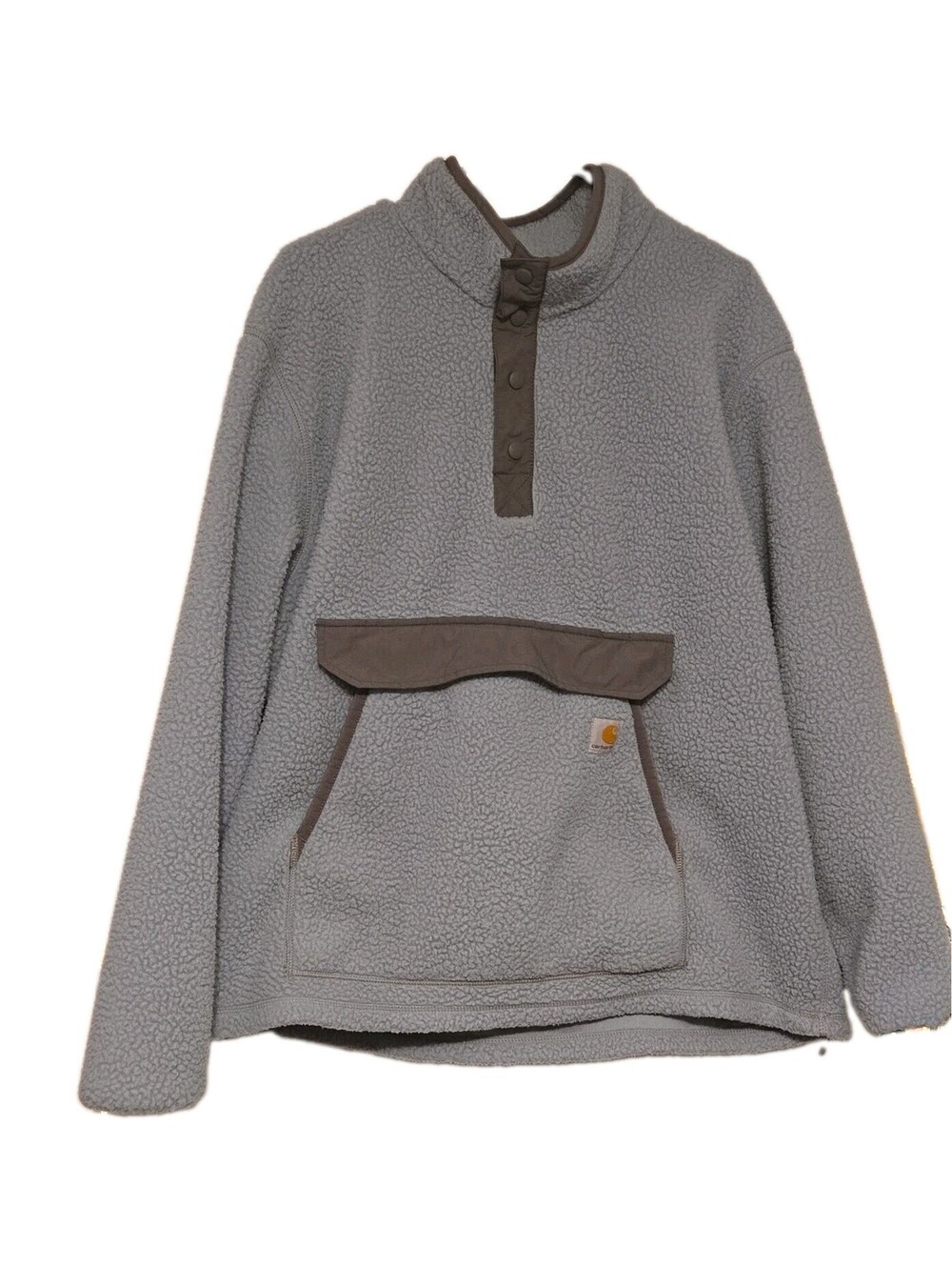 Carhartt Mens XL Relaxed Fit fleece snap front pullover sherpa blue 0j4991m